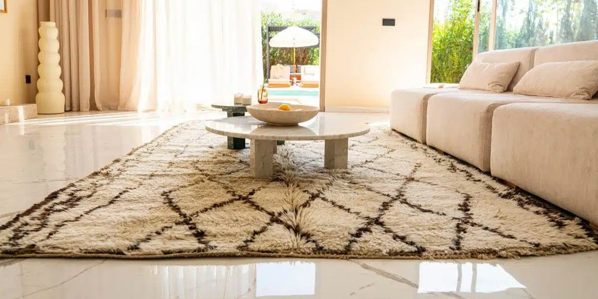Diamond Pattern Rattan Rug Authentic Nomad Rugs with Traditional Diamond Patterns | Ruggie.design ...