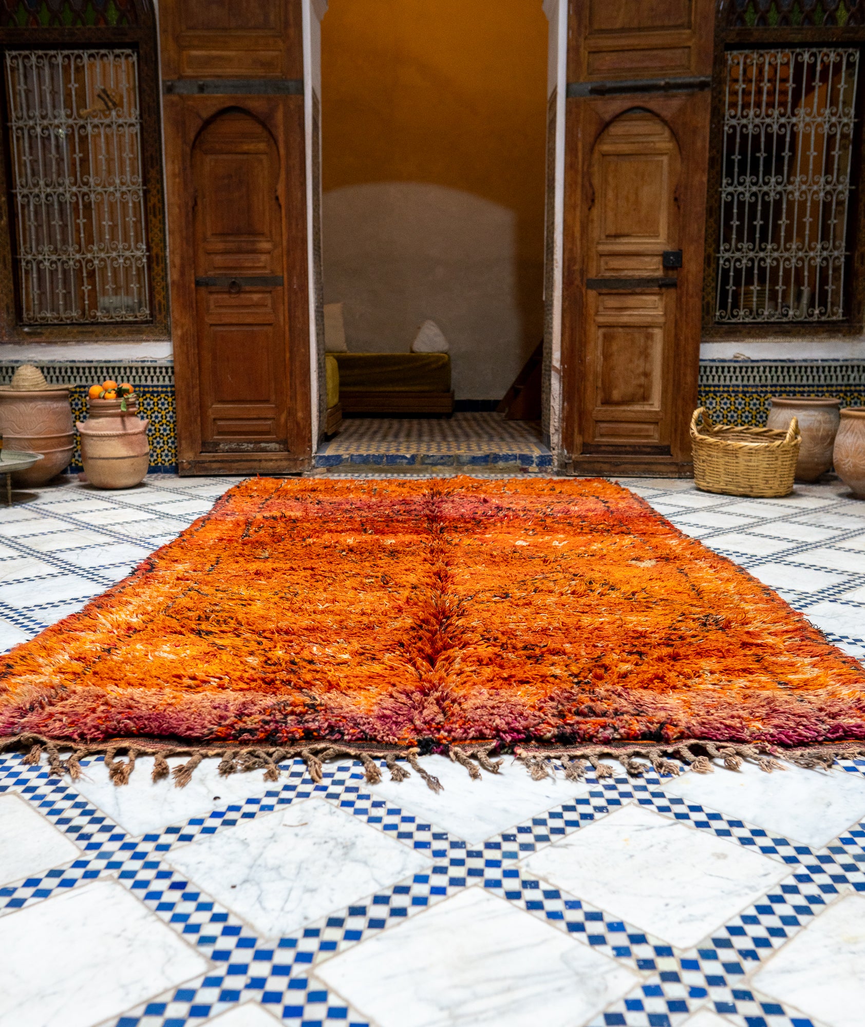 Beni M’Guild Vintage Rug ”Flame” 190x345 cm