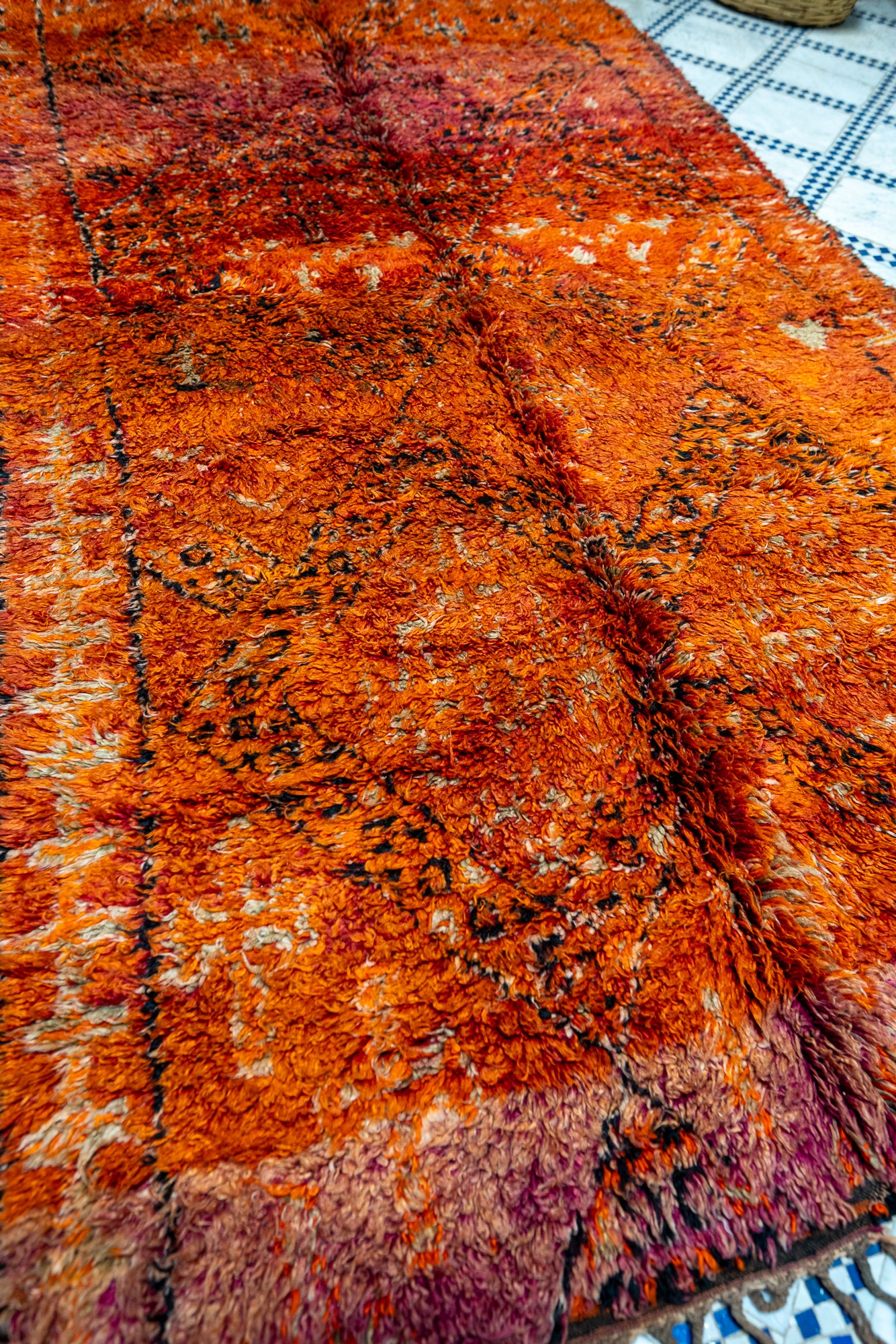 Beni M’Guild Vintage Rug ”Flame” 190x345 cm