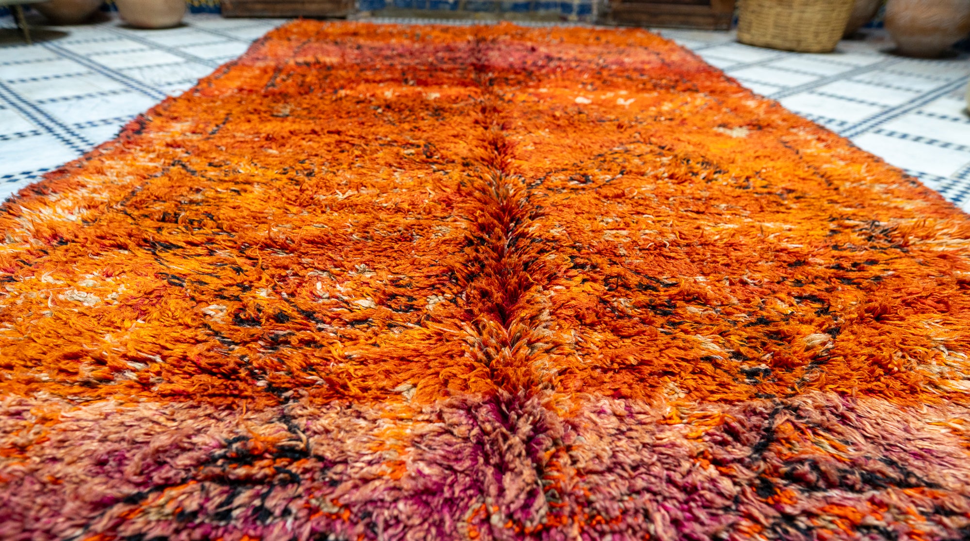 Beni M’Guild Vintage Rug ”Flame” 190x345 cm