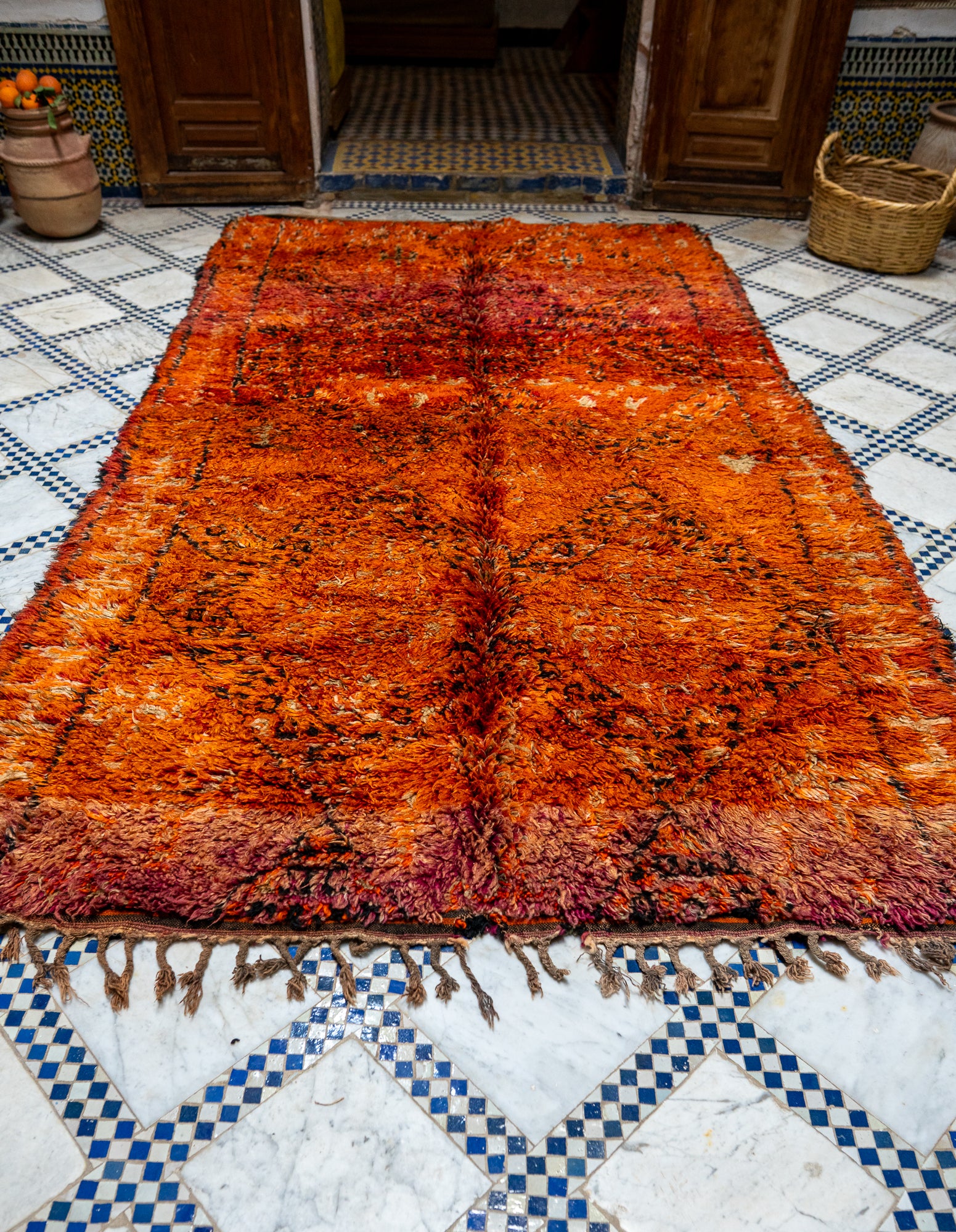 Beni M’Guild Vintage Rug ”Flame” 190x345 cm