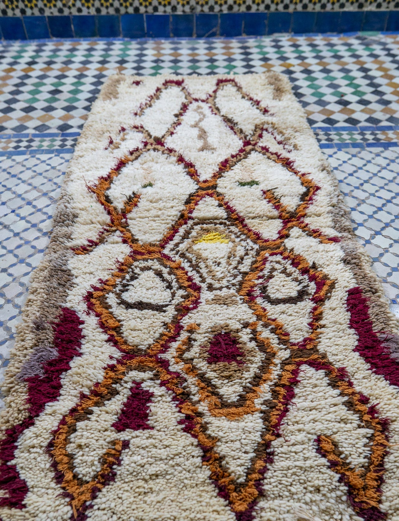 Boucherouite Vintage Rug “Hehku" 70x175 cm