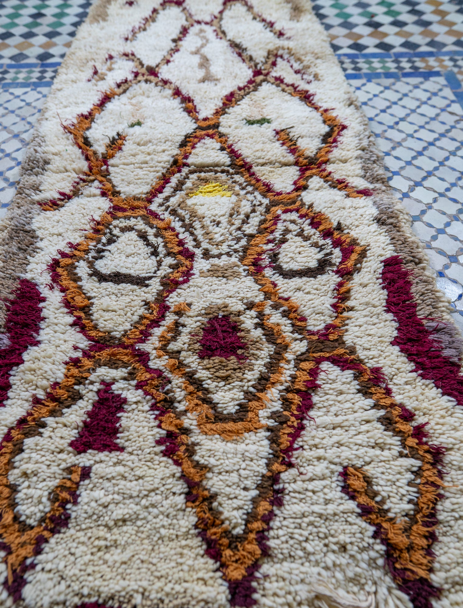 Boucherouite Vintage Rug “Hehku" 70x175 cm