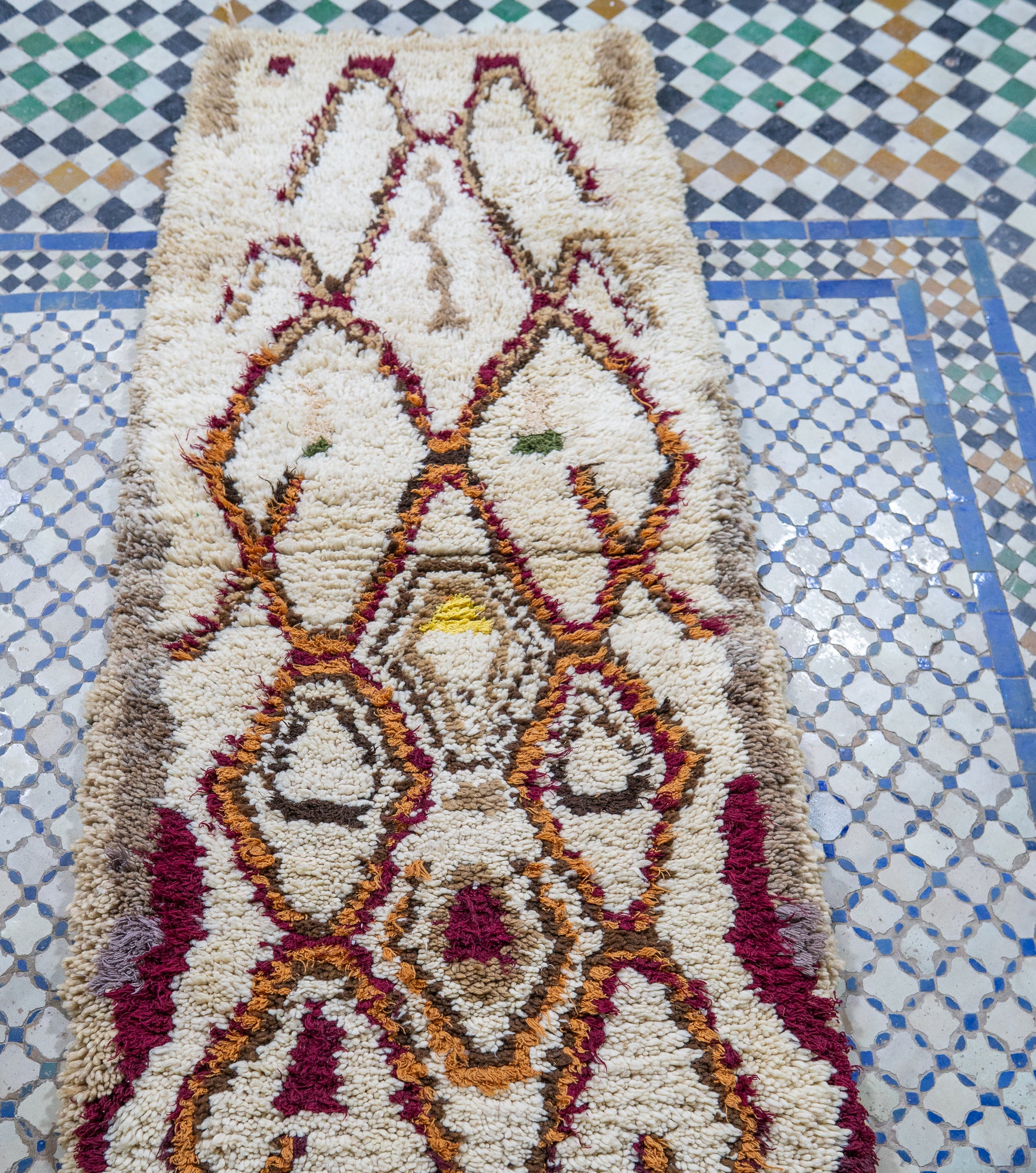 Boucherouite Vintage Rug “Hehku" 70x175 cm