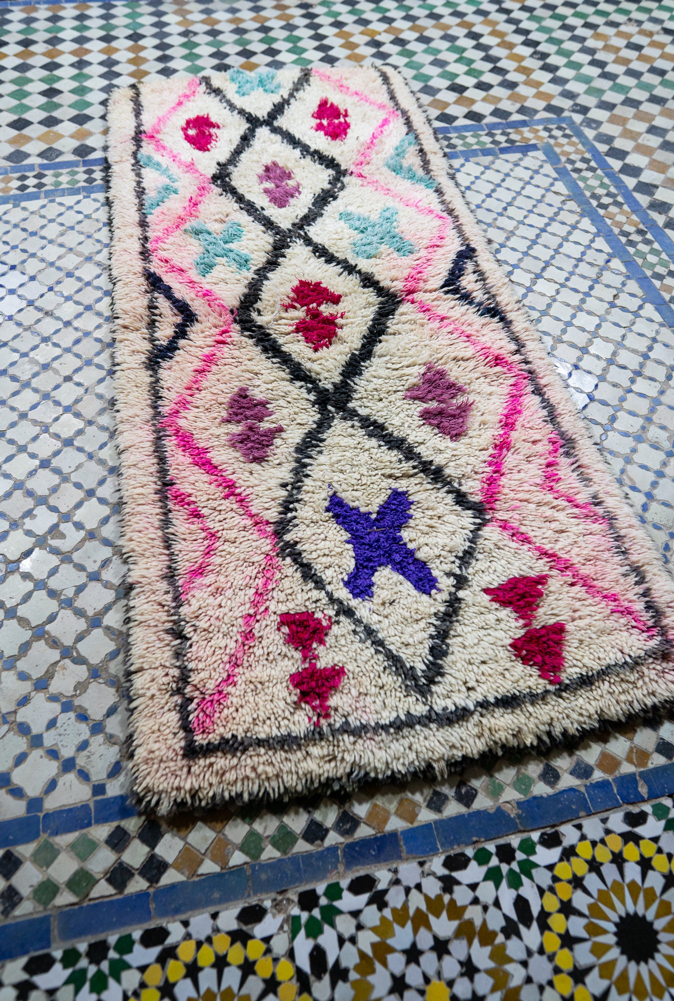 Boucherouite Vintage Rug "Hento" 75x175 cm