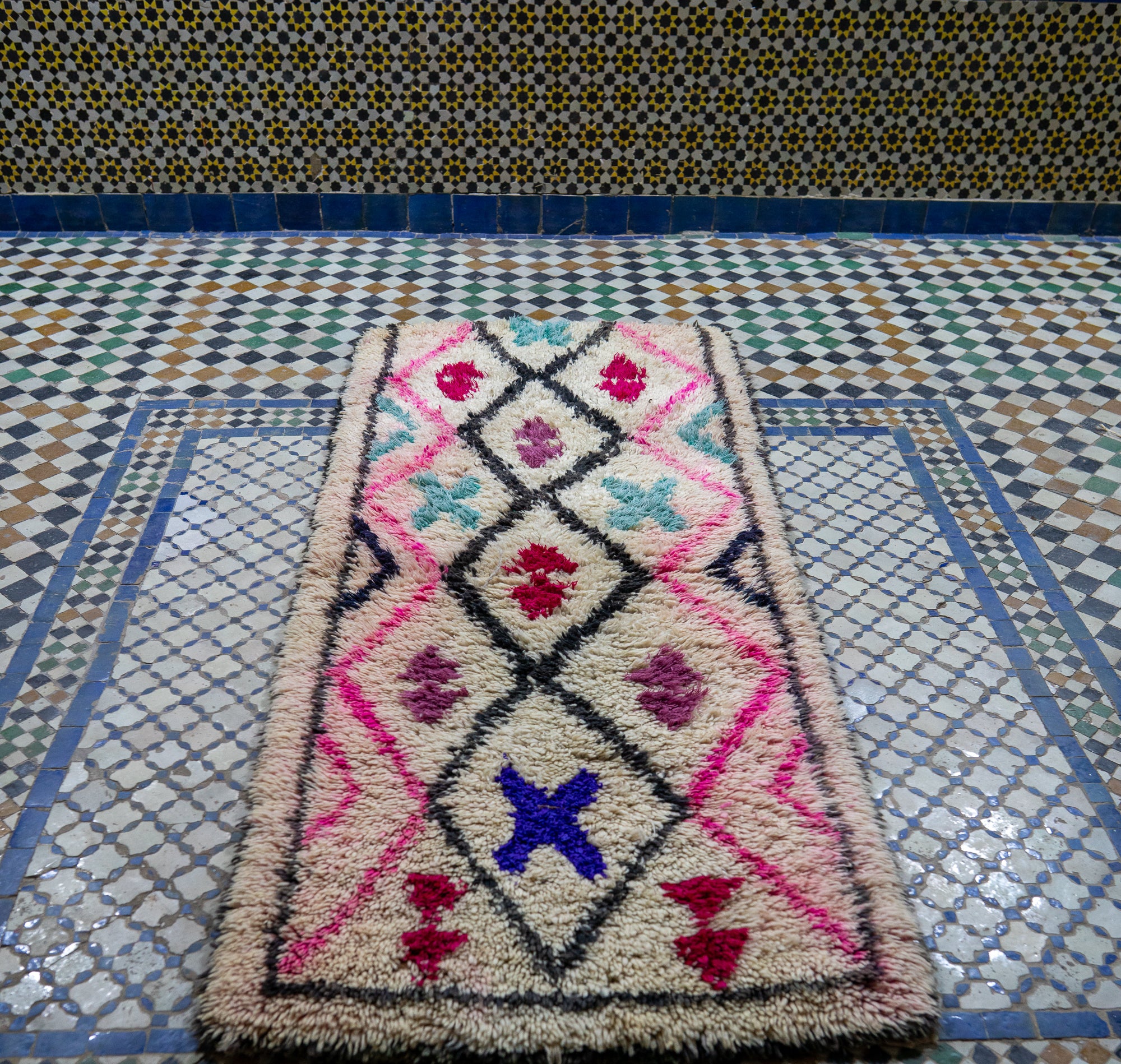 Boucherouite Vintage Rug "Hento" 75x175 cm