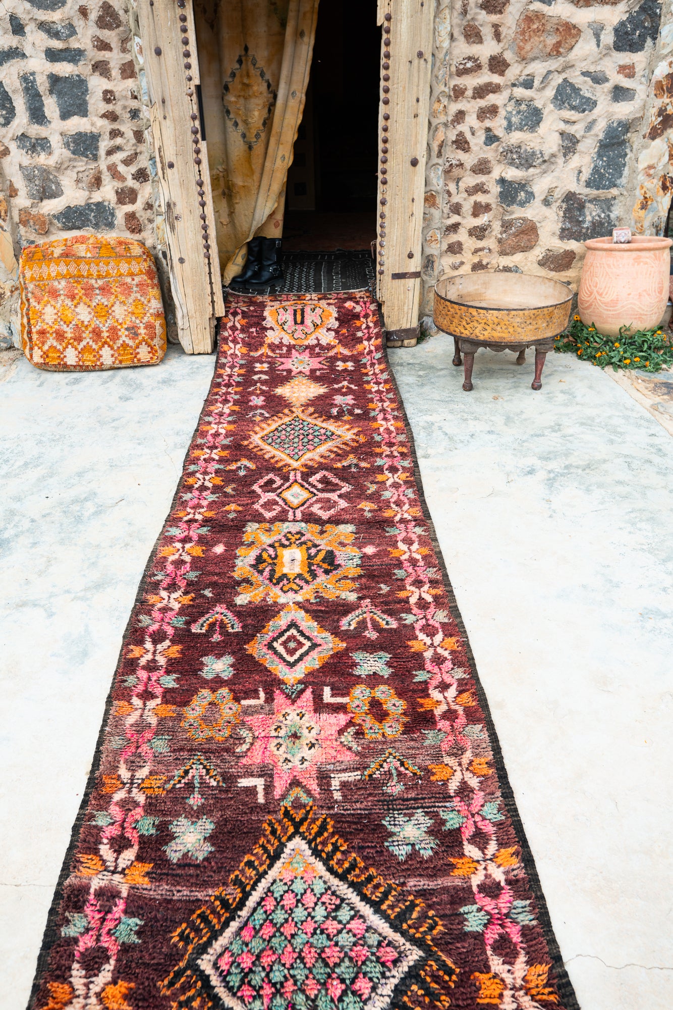 Boujad Vintage Rug “Kutsu” 90x415 cm