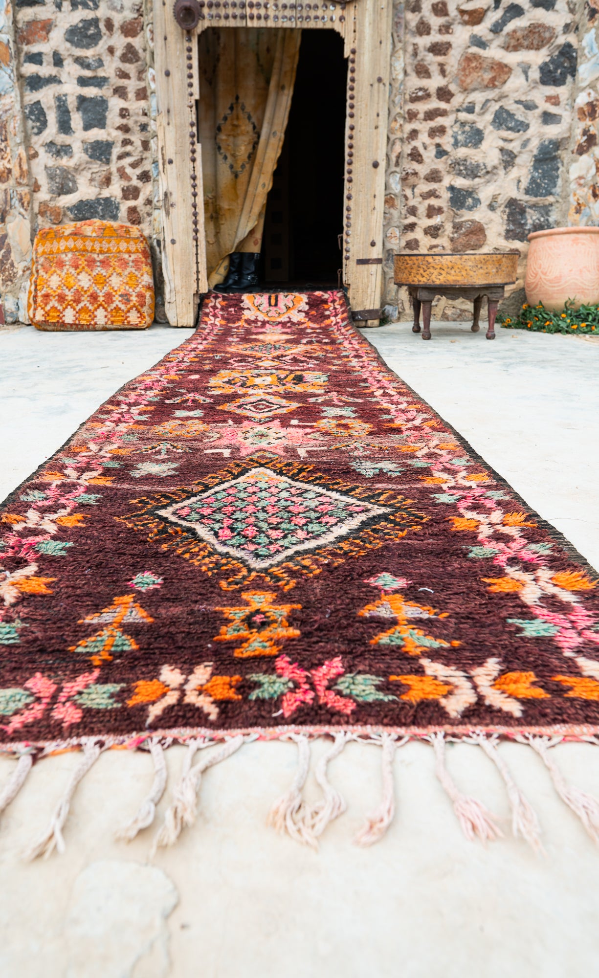 Boujad Vintage Rug “Kutsu” 90x415 cm