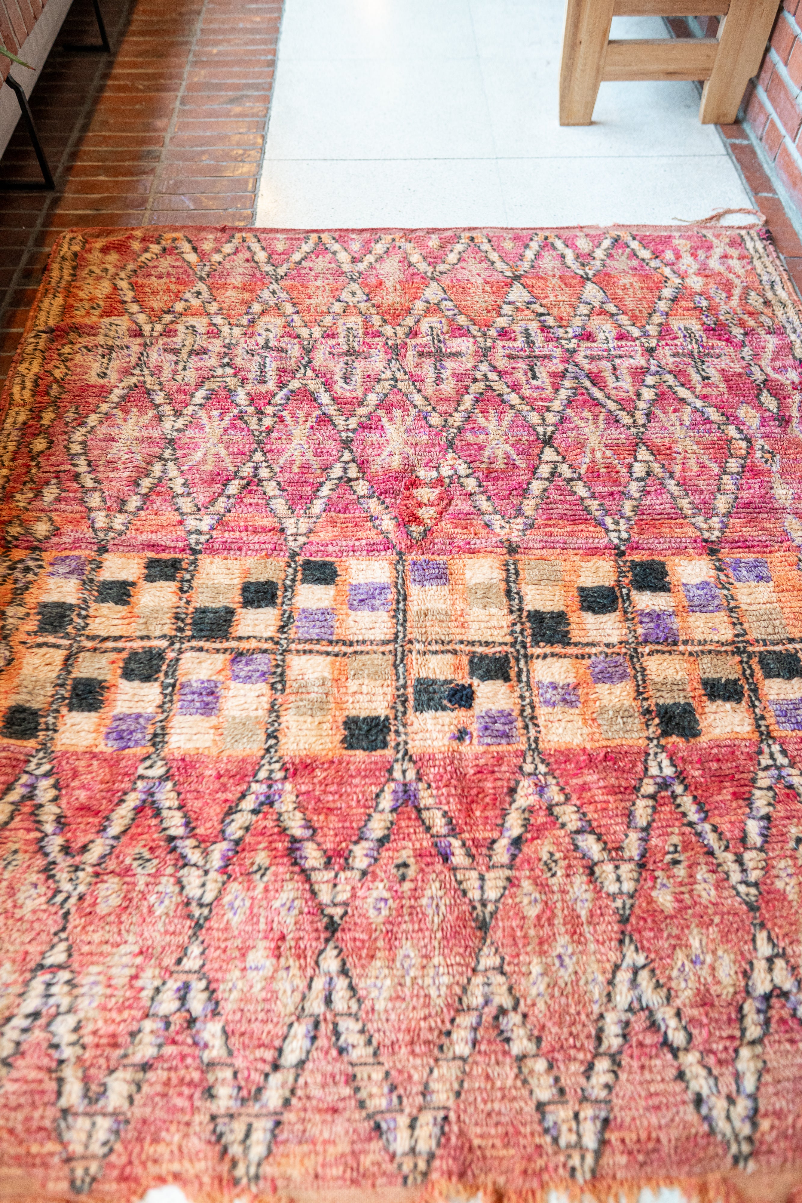 Azilal vintage matto "Mosaic" 190x205 cm