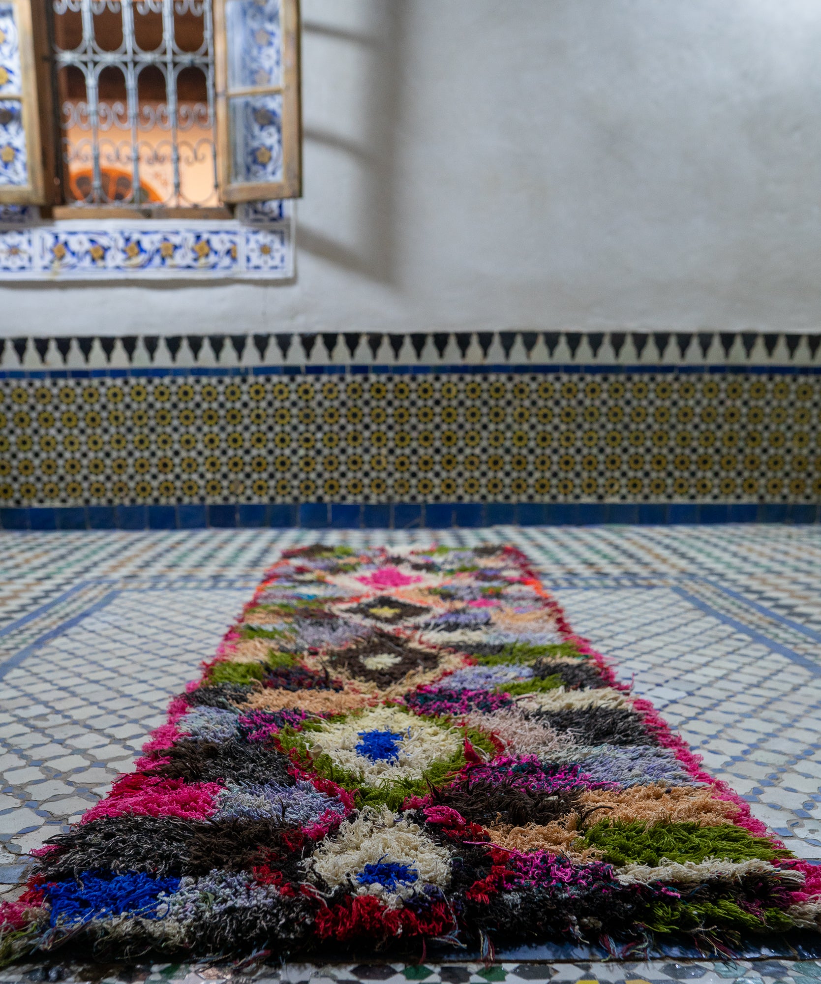 Boucherouite Vintage Rug "Path" 50x190 cm