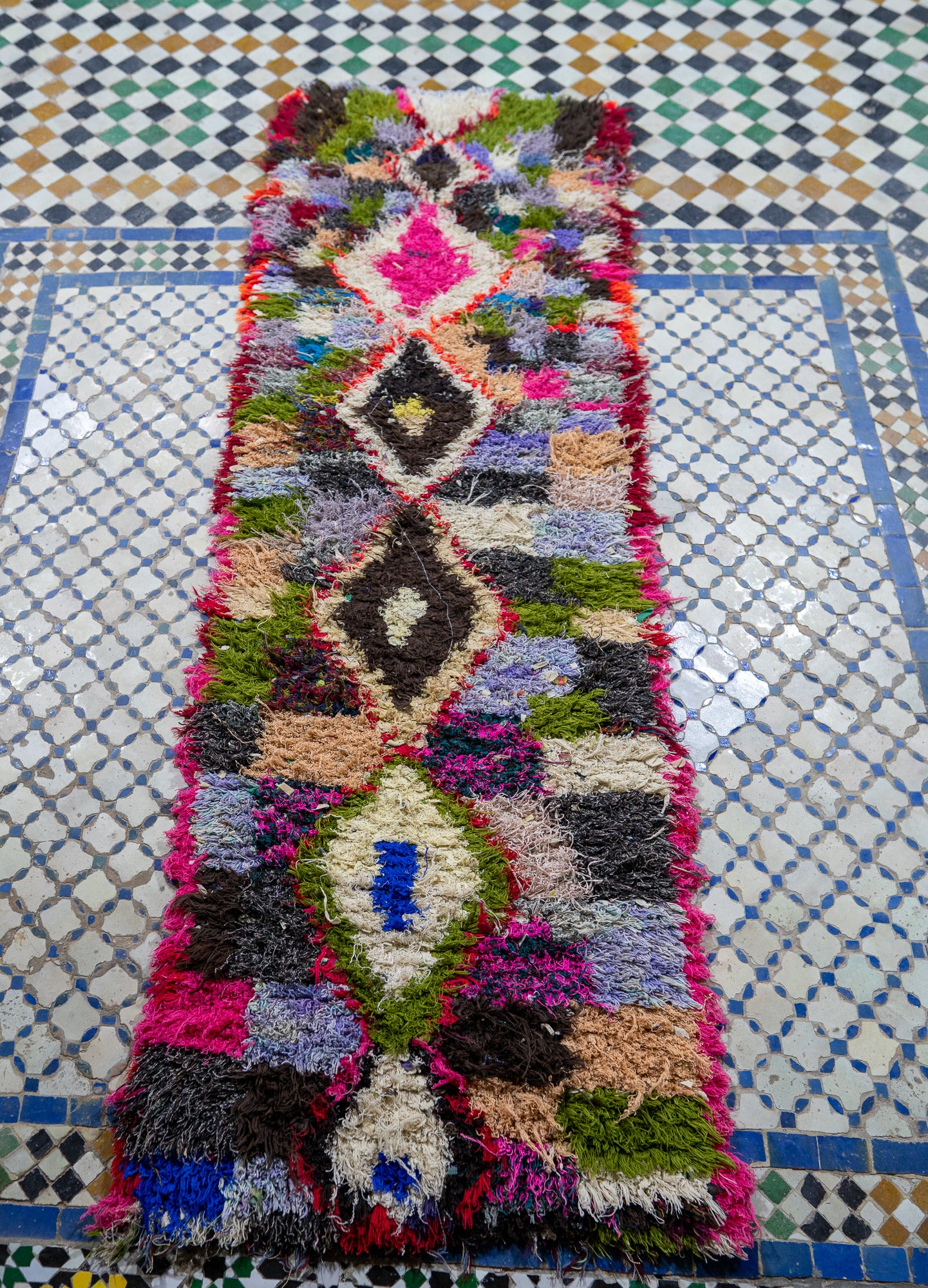 Boucherouite Vintage Rug "Path" 50x190 cm