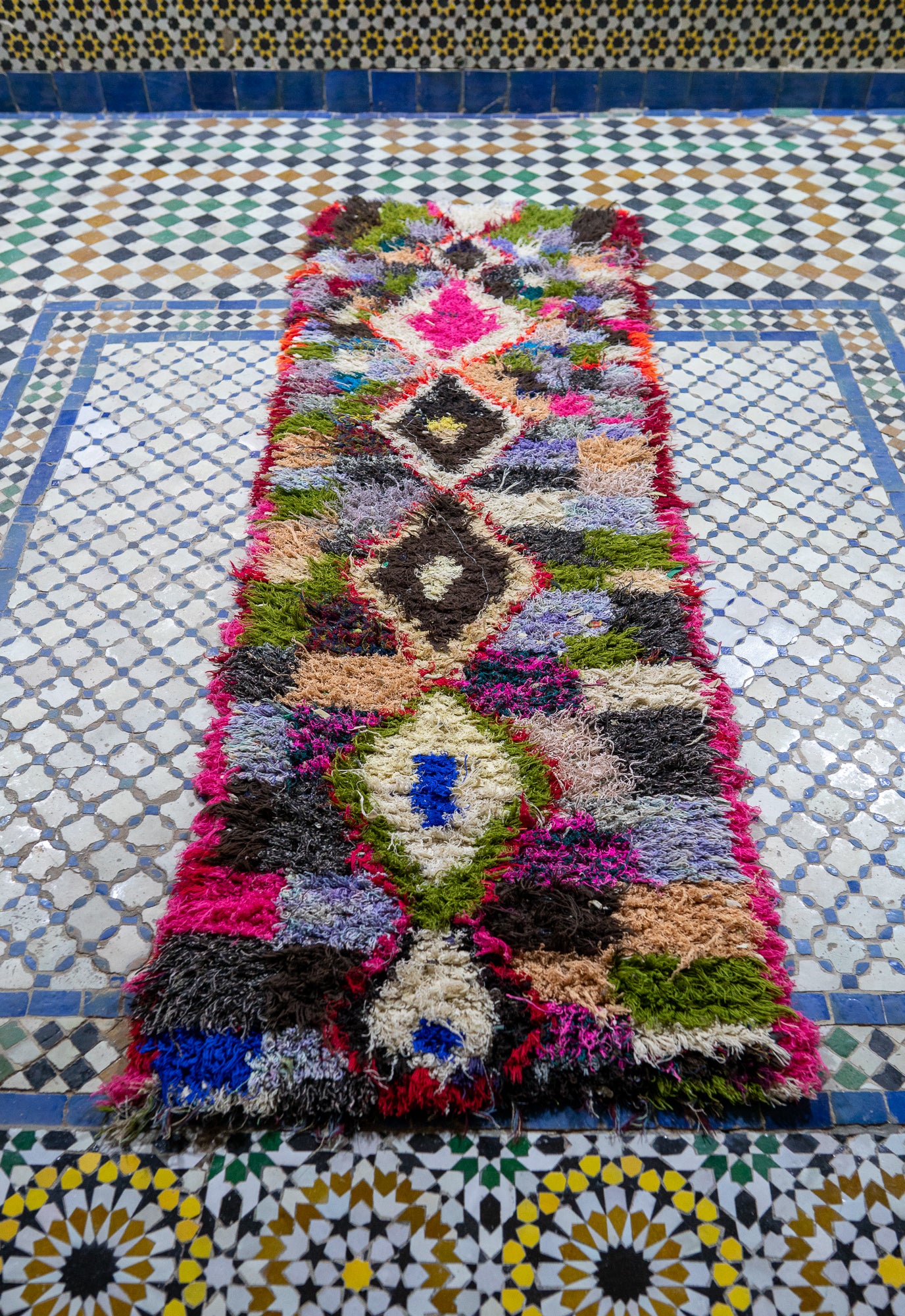Boucherouite Vintage Rug "Path" 50x190 cm