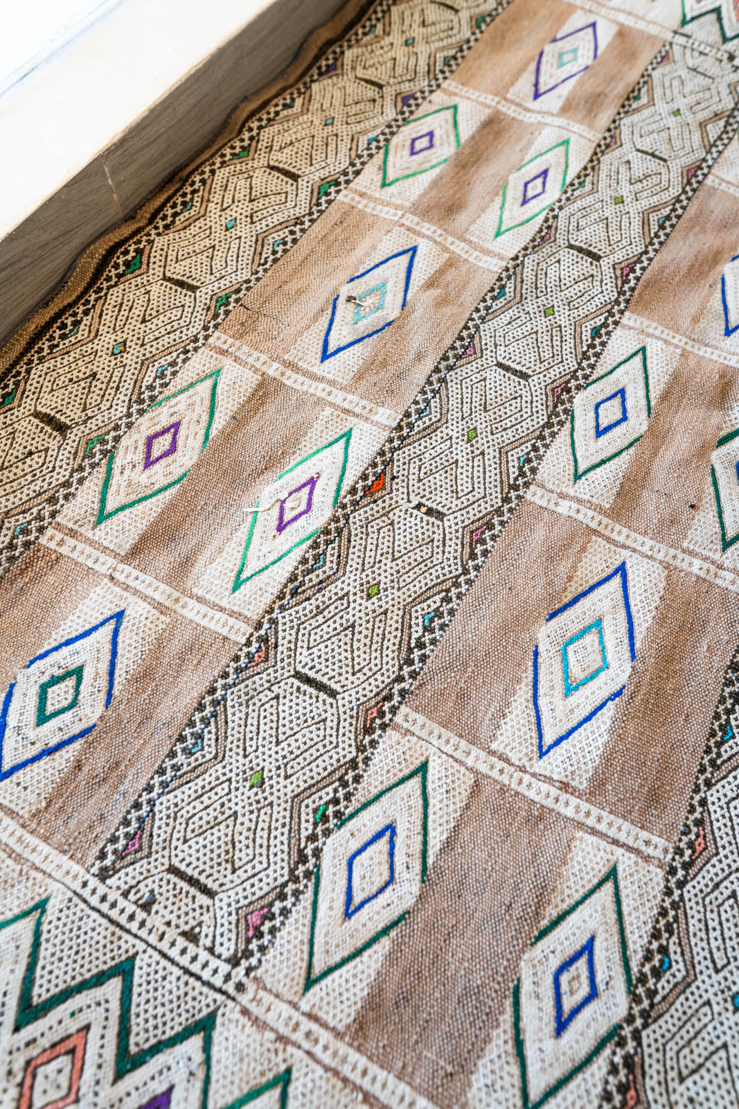 Berber Kilim Vintage Rug “Soulmate” 145x240 cm