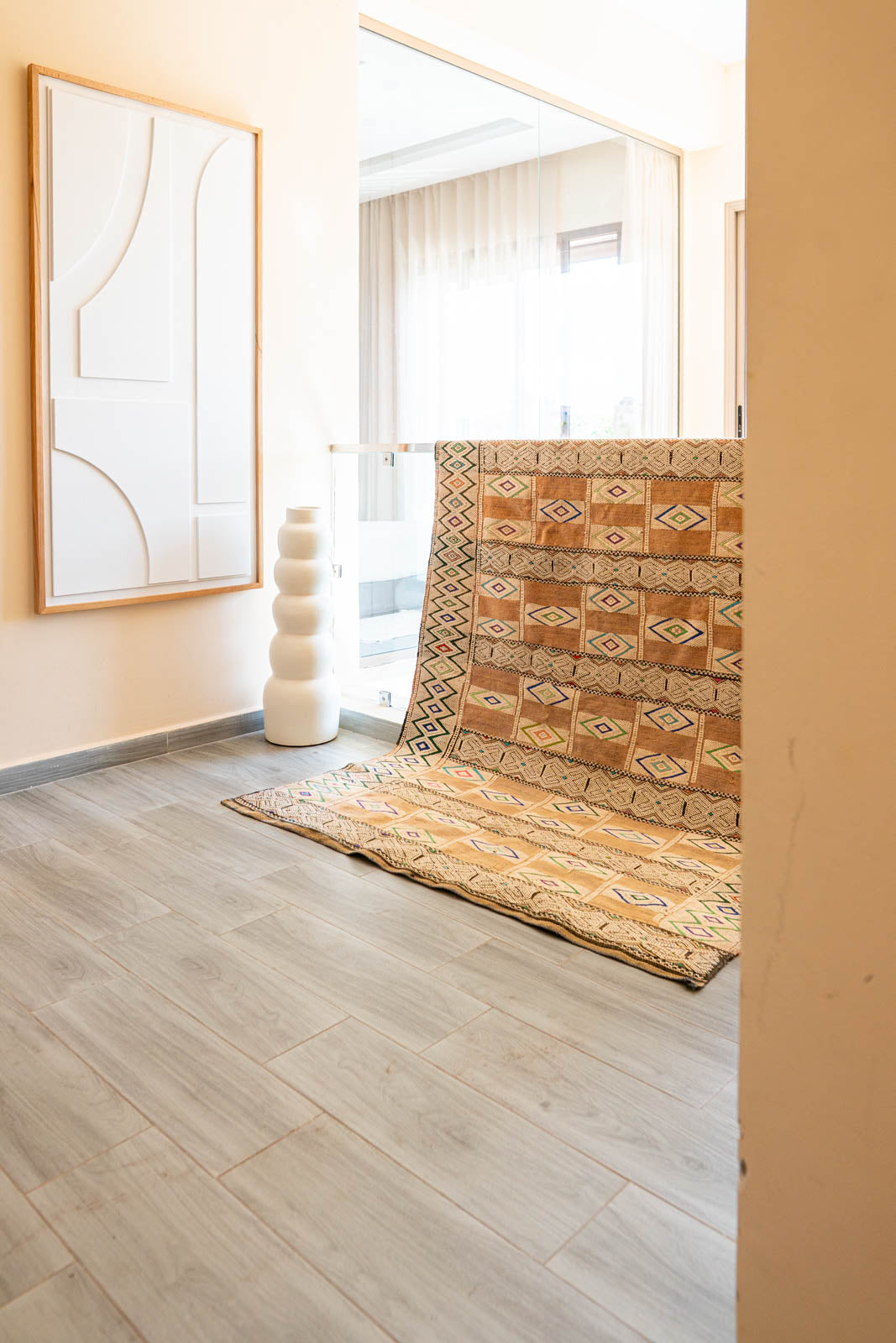Berber Kilim Vintage Rug “Soulmate” 145x240 cm