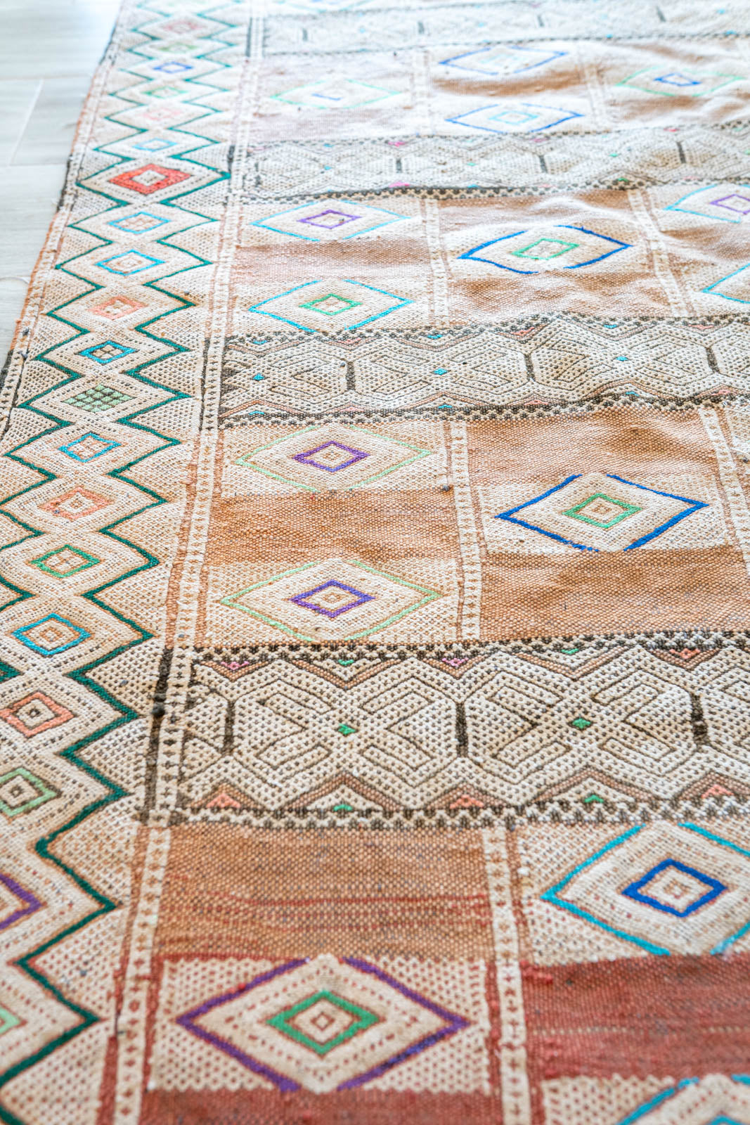 Berber Kilim Vintage Rug “Soulmate” 145x240 cm
